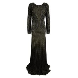 Just Cavalli Black Perforated Lurex Knit Long Sleeve Maxi Dress S Just Cavalli The Luxury Closet at The Luxury Closet