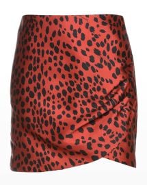 Just Cavalli Jaguar Printed Draped Mini Skirt at Neiman Marcus