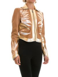 Just Cavalli Mirror leather detailed napa jacket at TheBS