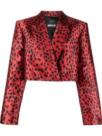 Just Cavalli leopard-print Cropped Blazer - at Farfetch