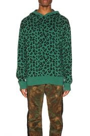 Just Don Jungle Leopard Sweater Hoodie in Green   FWRD at Forward