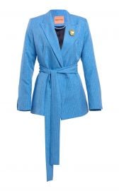 Just Getting Started Belted Twill Blazer at Moda Operandi