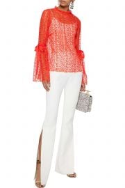 Just Lust bow-detailed lace blouse at The Outnet