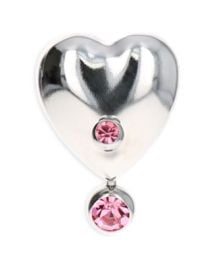 Justine Clenquet Max Pink Crystal Heart Single Drop Earring in Palladium Tone at Bloomingdales