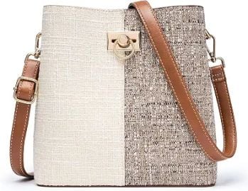 KALIDI Crossbody Purses for Women Vegan Leather Bucket Bag Fashion Ladies Crossbody Handbag Shoulder Purse with Multi Pockets at Amazon
