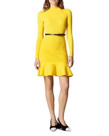 KAREN MILLEN BELTED RIB-KNIT DRESS WOMEN at Bloomingdales