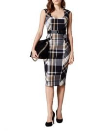 KAREN MILLEN Belted Check Sheath Dress Women - Bloomingdale s at Bloomingdales