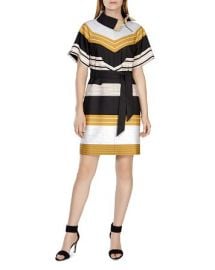 KAREN MILLEN Belted Striped Dress at Bloomingdales