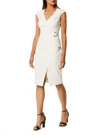 KAREN MILLEN Cap Sleeve Faux-Wrap Dress   Bloomingdales at Bloomingdales