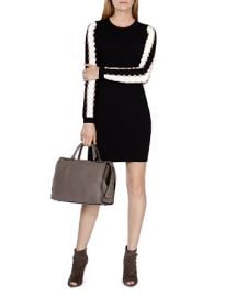 KAREN MILLEN Cutout Contrast Sleeve Knit Dress at Bloomingdales