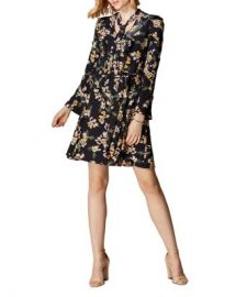 KAREN MILLEN Daisy Print Tie-Neck Dress Women - Bloomingdale s at Bloomingdales