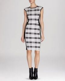 KAREN MILLEN Dress - Check Bandage Knit Collection at Bloomingdales