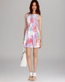 KAREN MILLEN Dress - Palm Print Collection Skater at Bloomingdales