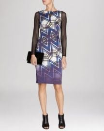 KAREN MILLEN Dress - Zigzag Check Print Signature Stretch at Bloomingdales