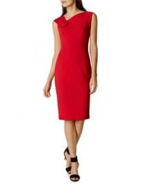 KAREN MILLEN Fold-Detail Pencil Dress at Bloomingdales