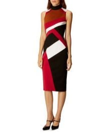 Camille Saroyan wearing the Graphic Color Block Dress by Karen Millen -  Bones The Corpse at the Convention