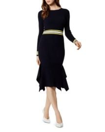 KAREN MILLEN Handkerchief-Hem Rib-Knit Dress Bloomingdales at Bloomingdales