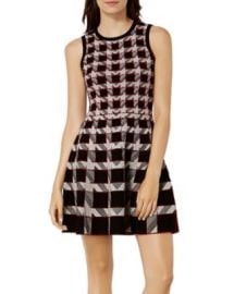 KAREN MILLEN Houndstooth A-Line Dress at Bloomingdales