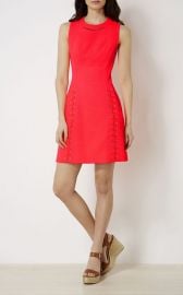 KAREN MILLEN Lace-Up Detail Piqu  Dress at Bloomingdales