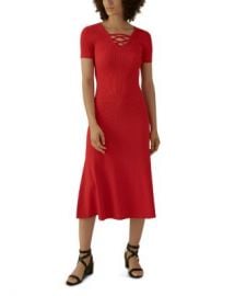 KAREN MILLEN Lace-Up Rib-Knit Midi Dress  Women - Bloomingdale s at Bloomingdales