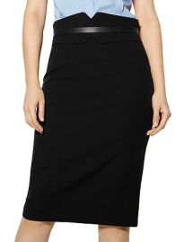 KAREN MILLEN Notched Banded-Waist Pencil Skirt   Bloomingdales at Bloomingdales