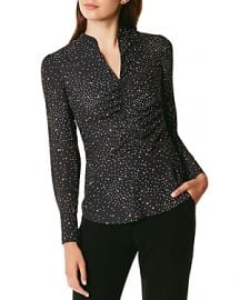 KAREN MILLEN RUCHED STAR PRINT TOP at Bloomingdales