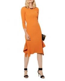 KAREN MILLEN Ribbed Frill Dress at Bloomingdales