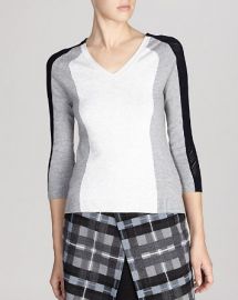 KAREN MILLEN Sweater - Mesh Color Block Knit at Bloomingdales