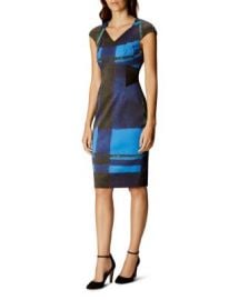 KAREN MILLEN Watercolor Check Dress at Bloomingdales