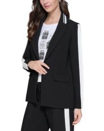KARL LAGERFELD PARIS Contrast Pleated Trim Blazer Bloomingdales at Bloomingdales