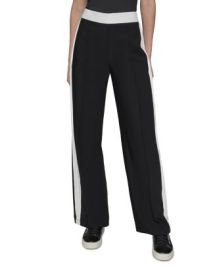 KARL LAGERFELD PARIS Contrast Pleated Trim Pants Bloomingdale39s at Bloomingdales