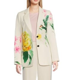 KARL LAGERFELD PARIS Coordinating Notch Lapel Collar Long Sleeves Button Front Blazer Dillardx27s at Dillards