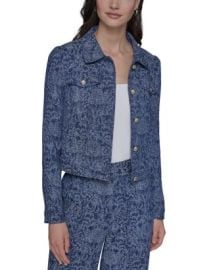 KARL LAGERFELD PARIS Cropped Motif Jean Jacket Bloomingdale39s at Bloomingdales
