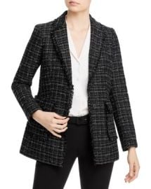 KARL LAGERFELD PARIS Notched Collar Tweed Jacket   Bloomingdales at Bloomingdales