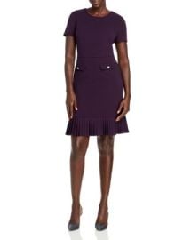 KARL LAGERFELD PARIS Pleated Flounce Hem Sheath Dress Bloomingdales at Bloomingdales