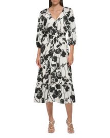 KARL LAGERFELD PARIS Printed Crepe Dress Bloomingdales at Bloomingdales