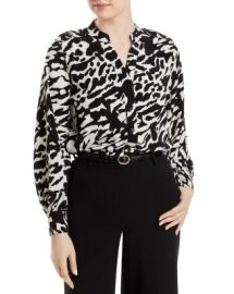 KARL LAGERFELD PARIS Printed Utility Blouse Bloomingdales at Bloomingdales