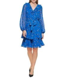 KARL LAGERFELD PARIS Ruffle Trim Tiered Dress   Bloomingdales at Bloomingdales