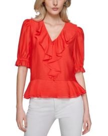 KARL LAGERFELD PARIS Ruffled Blouse Bloomingdales at Bloomingdales