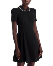 KARL LAGERFELD PARIS Satin Collar Mini Dress Bloomingdales at Bloomingdales