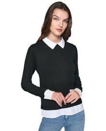 KARL LAGERFELD PARIS Womens Layered-Look Sweater - Macys at Macys