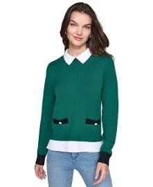 KARL LAGERFELD PARIS Womens Layered-Look Sweater - Macys at Macys