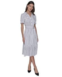 KARL LAGERFELD PARIS Womens Striped Shirtdress - Macys at Macys