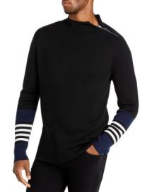 KARL LAGERFELD PARIS Zipper Neck Sweater   Bloomingdales at Bloomingdales