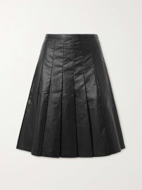 KASSL EDITIONS Pleated coated cotton-blend skirt NET-A-PORTER at Net a Porter