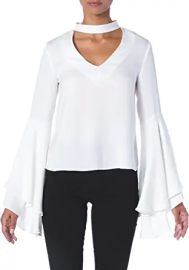 KENDALL KYLIE Women39s Bell Sleeve Top at Womens Clothing store at Amazon