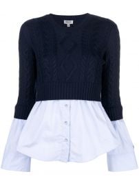 KENZO HYBRID SHIRT JUMPER - BLUE at Farfetch