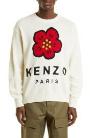 KENZO Intarsia Boke Flower Paris Logo Wool Sweater at Nordstrom