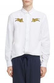 KENZO Jumping Tiger Crest Woven Shirt at Nordstrom