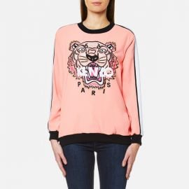 KENZO Women\'s Crepe Back Satin Tiger Sweatshirt - Flamingo Pink at Coggles